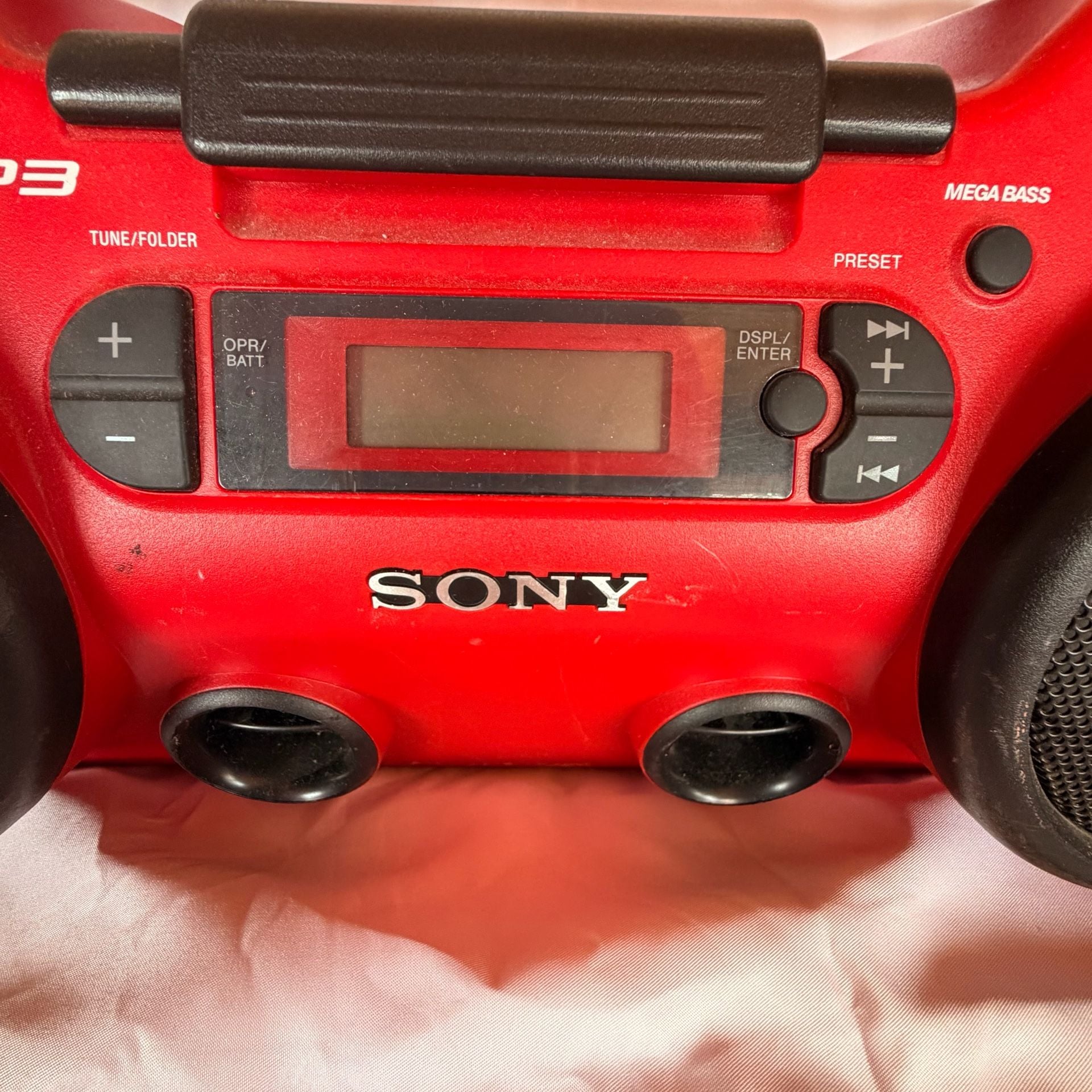 2 Set Sony ZS-H10CP Personal Audio System Boombox Red MP3 CD 14