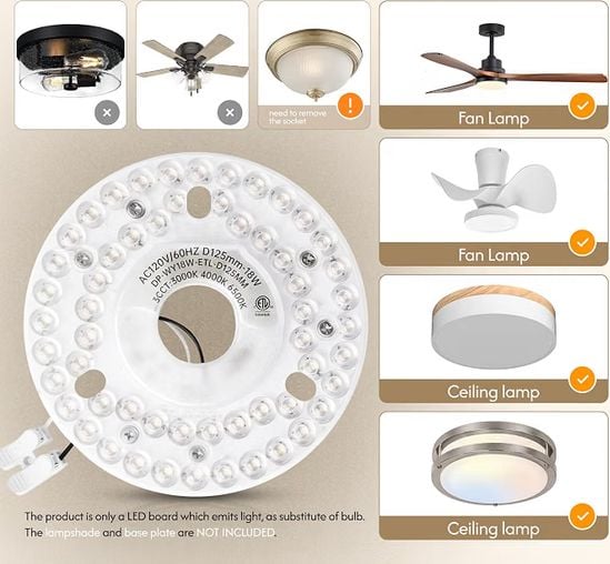 AUPRUN 4.92" Universal LED Light Kit Size 4.92 Inch New 1