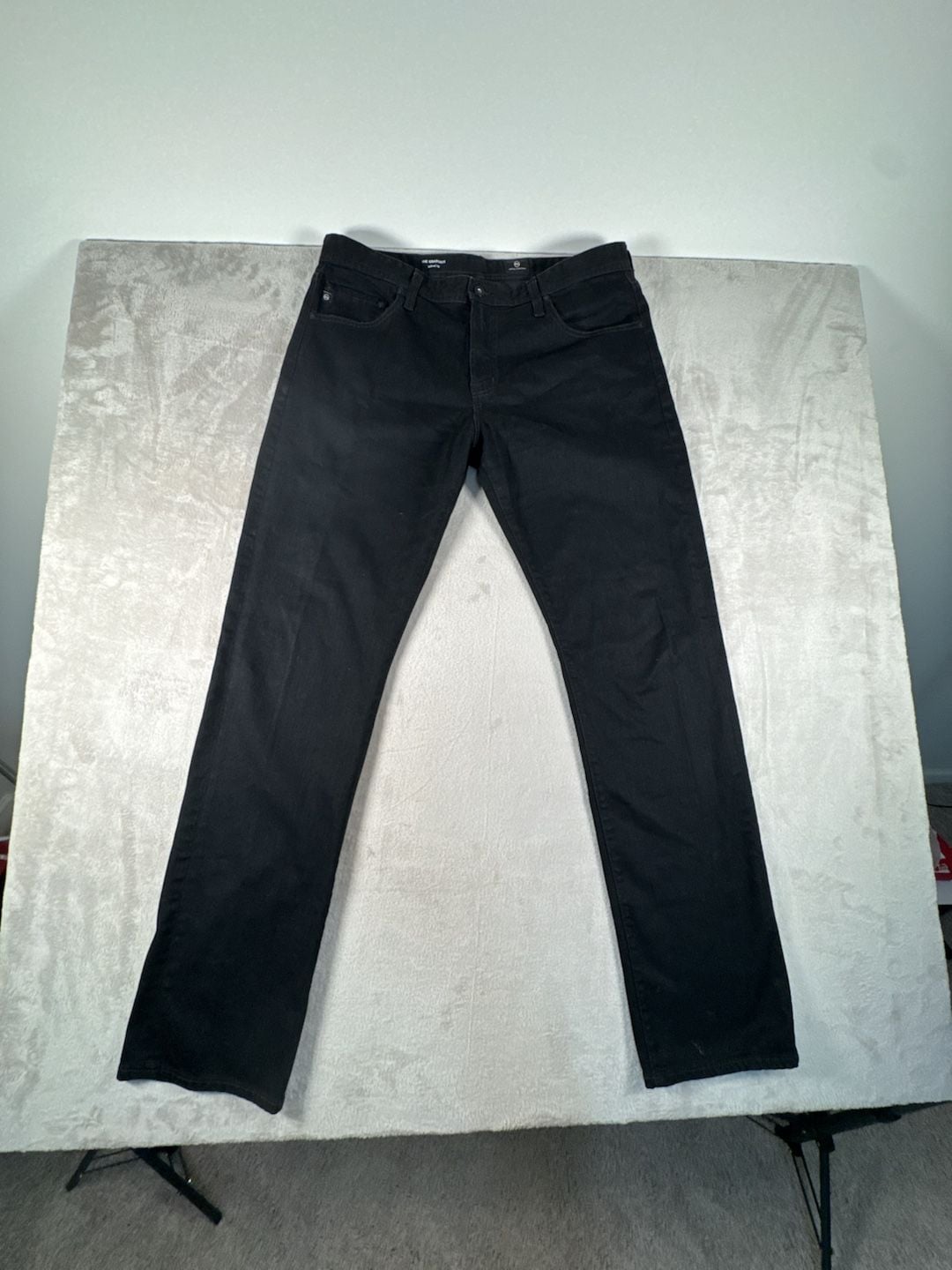 AG Adriano Goldschmied The Graduate Tailored Leg Jeans Black Denim 2