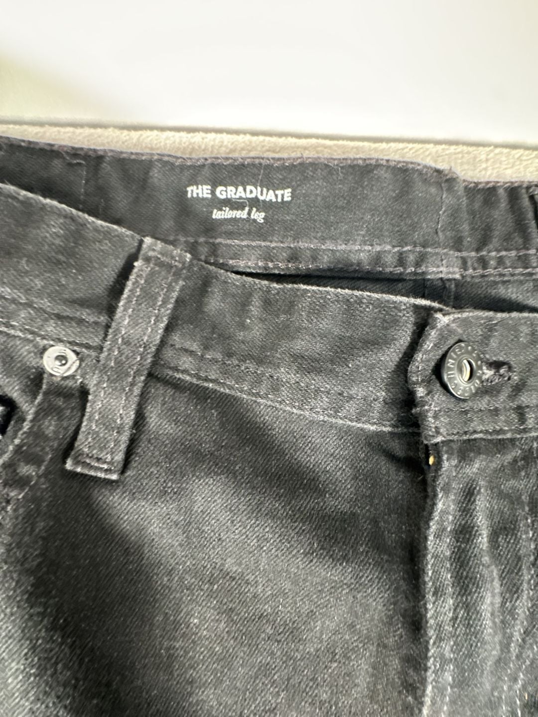 AG Adriano Goldschmied The Graduate Tailored Leg Jeans Black Denim 4