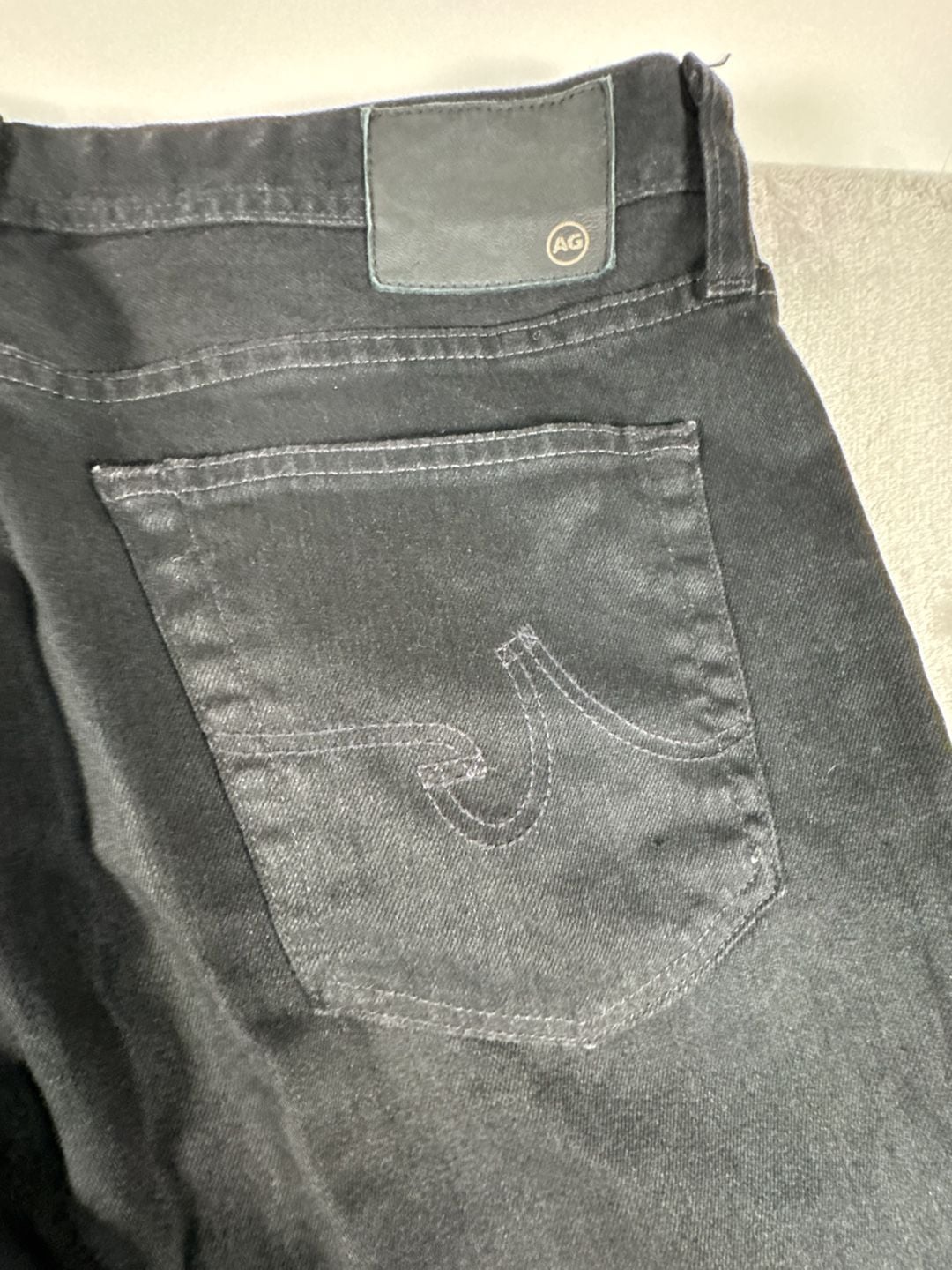 AG Adriano Goldschmied The Graduate Tailored Leg Jeans Black Denim 9