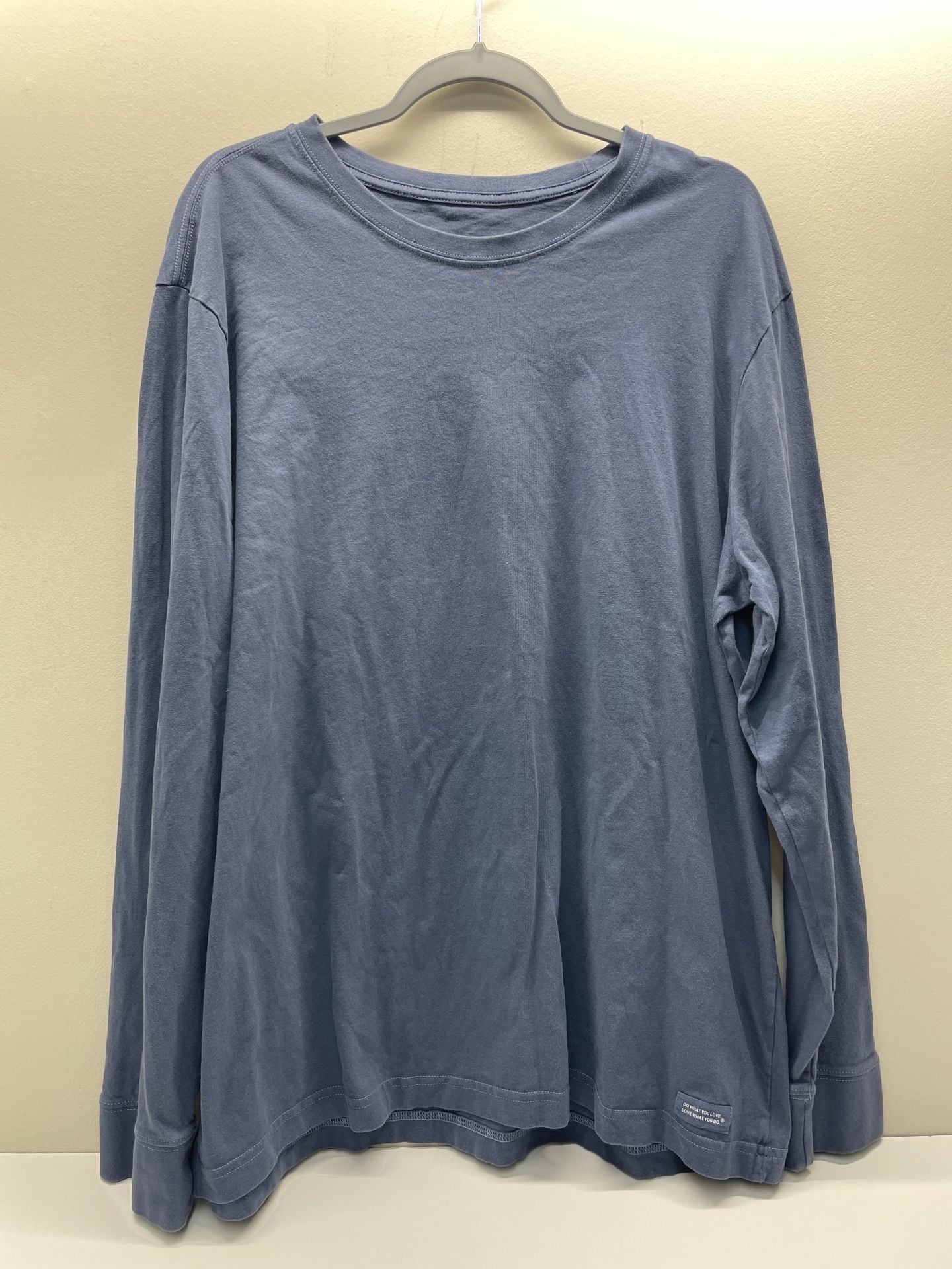 Men’s Life is Good Long Sleeve T-Shirt Blue Cotton 2