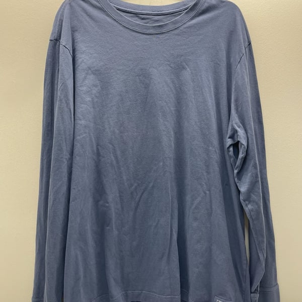 Men’s Life is Good Long Sleeve T-Shirt Blue Cotton
