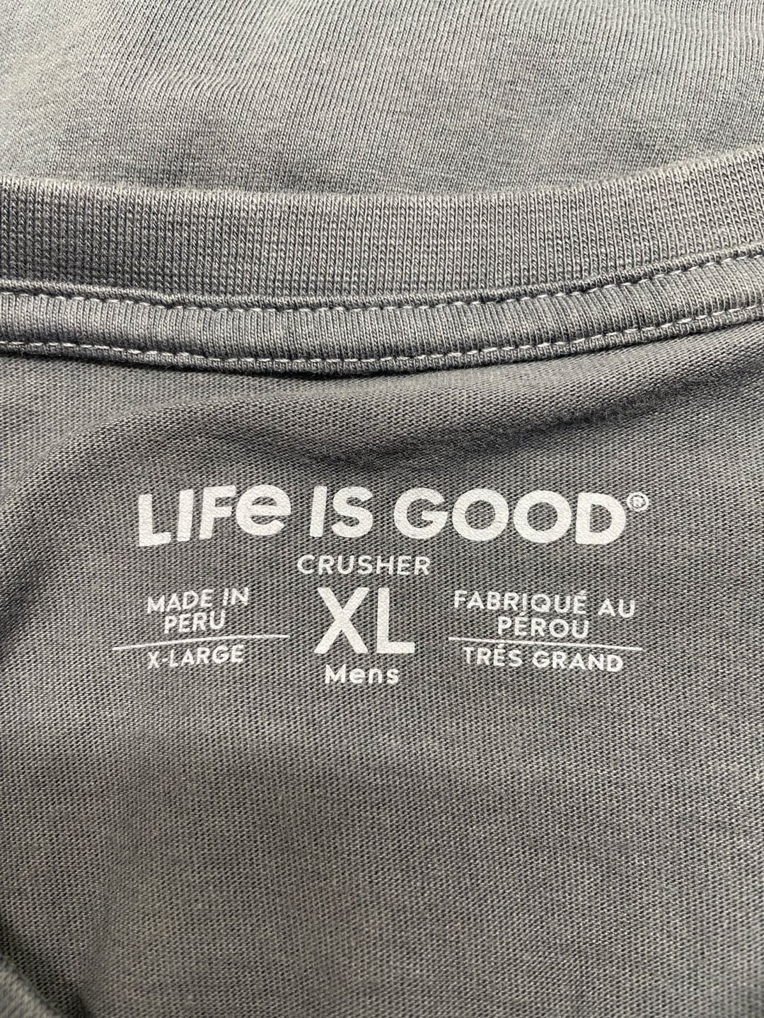 Men’s Life is Good Long Sleeve T-Shirt Blue Cotton 4