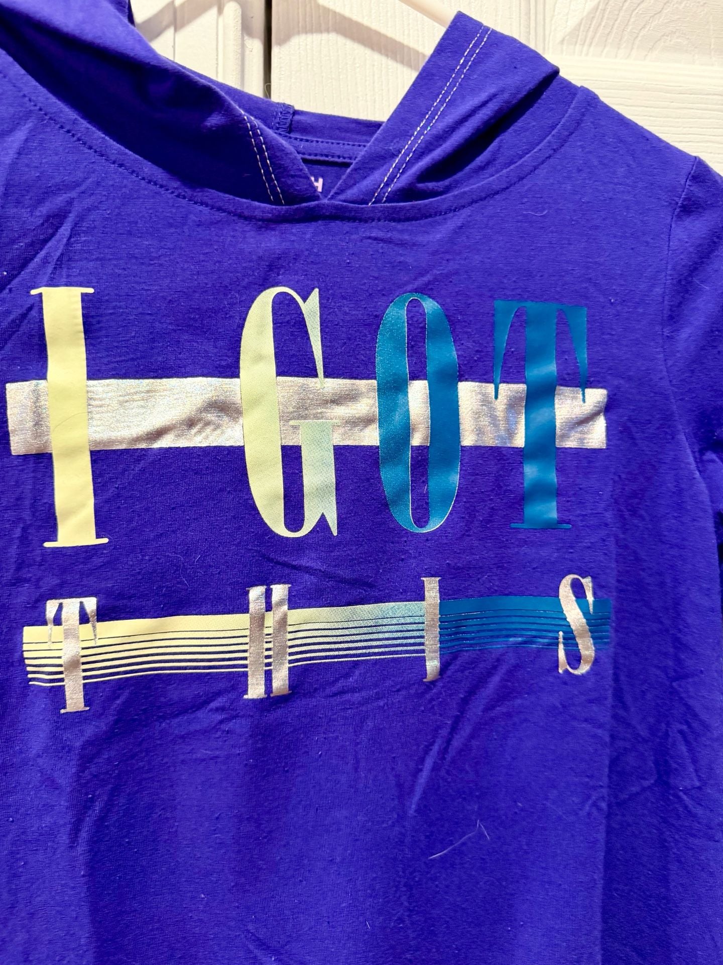 Joe Fresh Active Long Sleeve Hoodie Kids Size 10-12 Purple I Got This 8