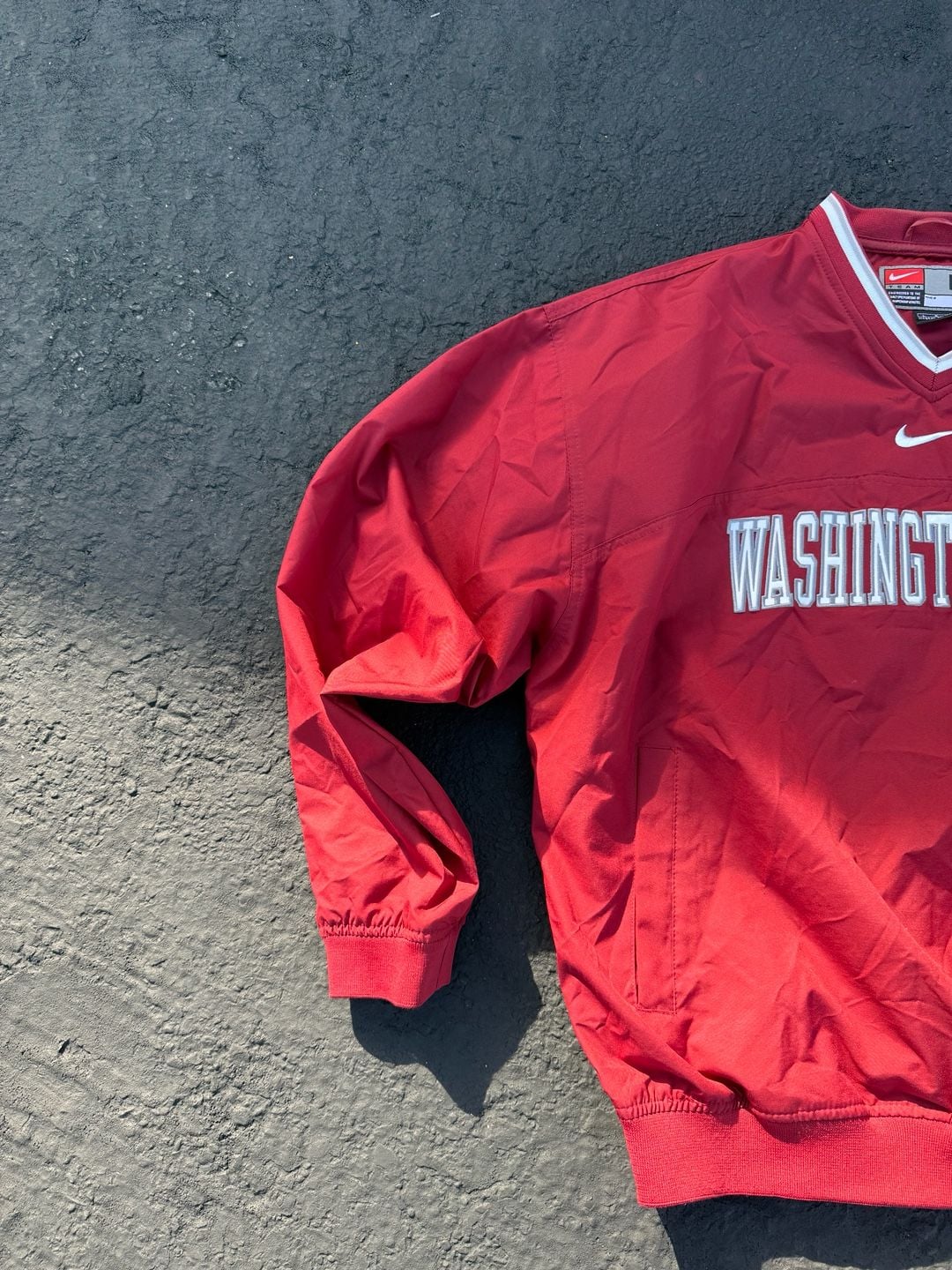 Nike Washington State Cougars Windbreaker Jacket Size L Red V-Neck Pullover 4