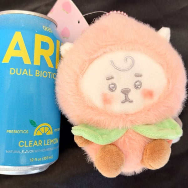 Bt21 RJ Pink Peach Plush Keyring Keychain bag charm BTS Jin seokjin