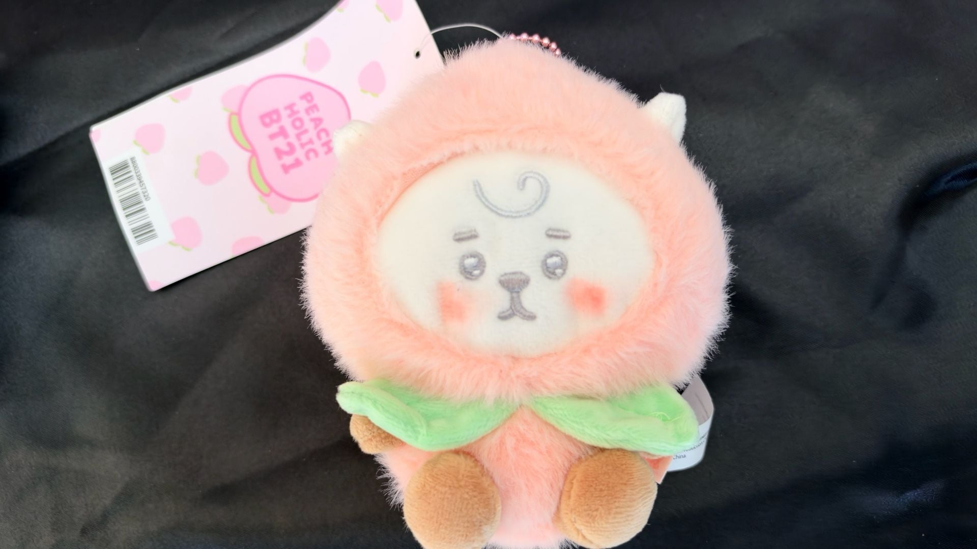 Bt21 RJ Pink Peach Plush Keyring Keychain bag charm BTS Jin seokjin 3