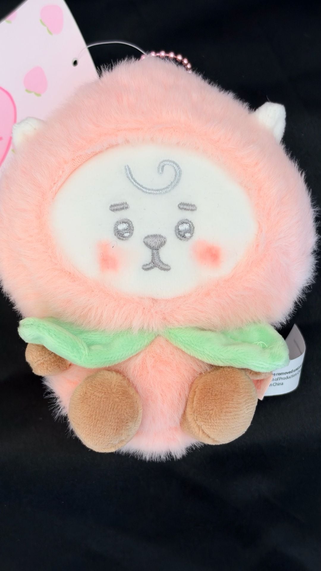 Bt21 RJ Pink Peach Plush Keyring Keychain bag charm BTS Jin seokjin 4