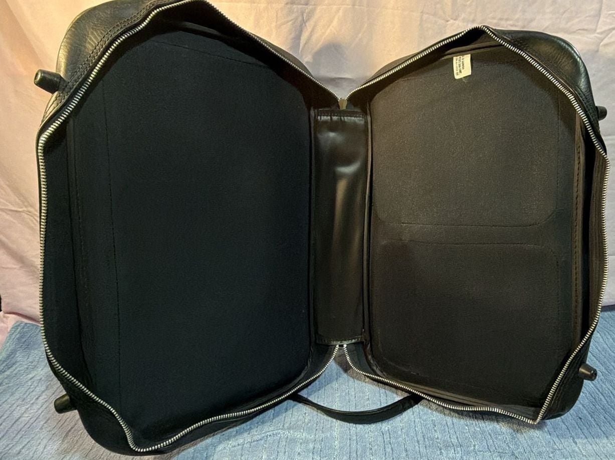 Vintage Black Faux Leather Travel Briefcase Garment Bag 5