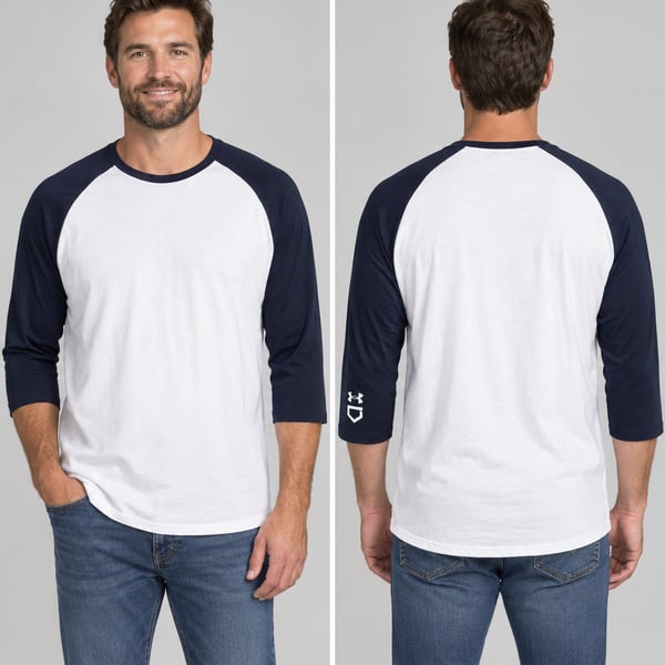 Under Armour 3/4 Sleeve Baseball Raglan Size L White Black