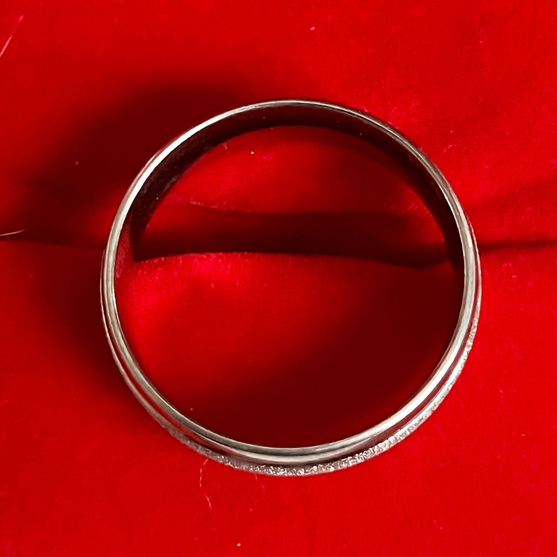 Titanium Steel Silver Sandblasted 6mm Band Ring Size 12 5