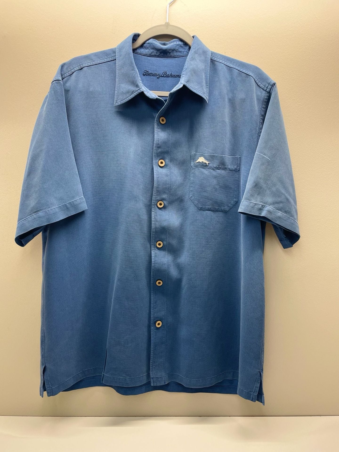 Tommy Bahama Camp Shirt Blue Silk Short Sleeve Button Up 2