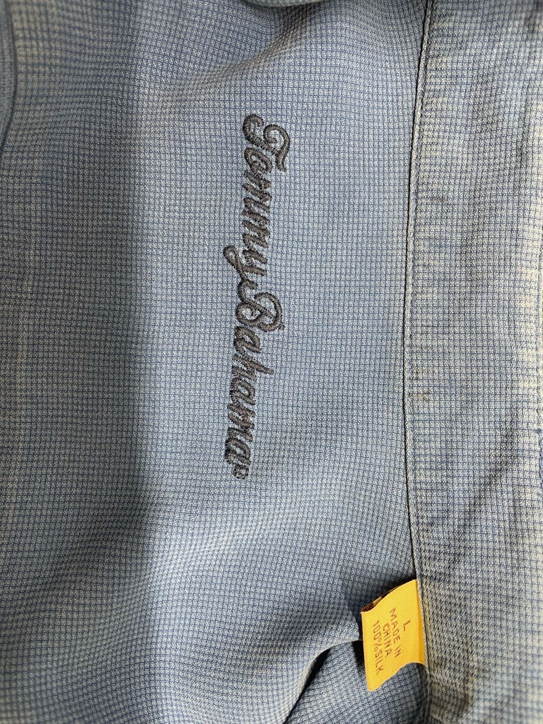 Tommy Bahama Camp Shirt Blue Silk Short Sleeve Button Up 5