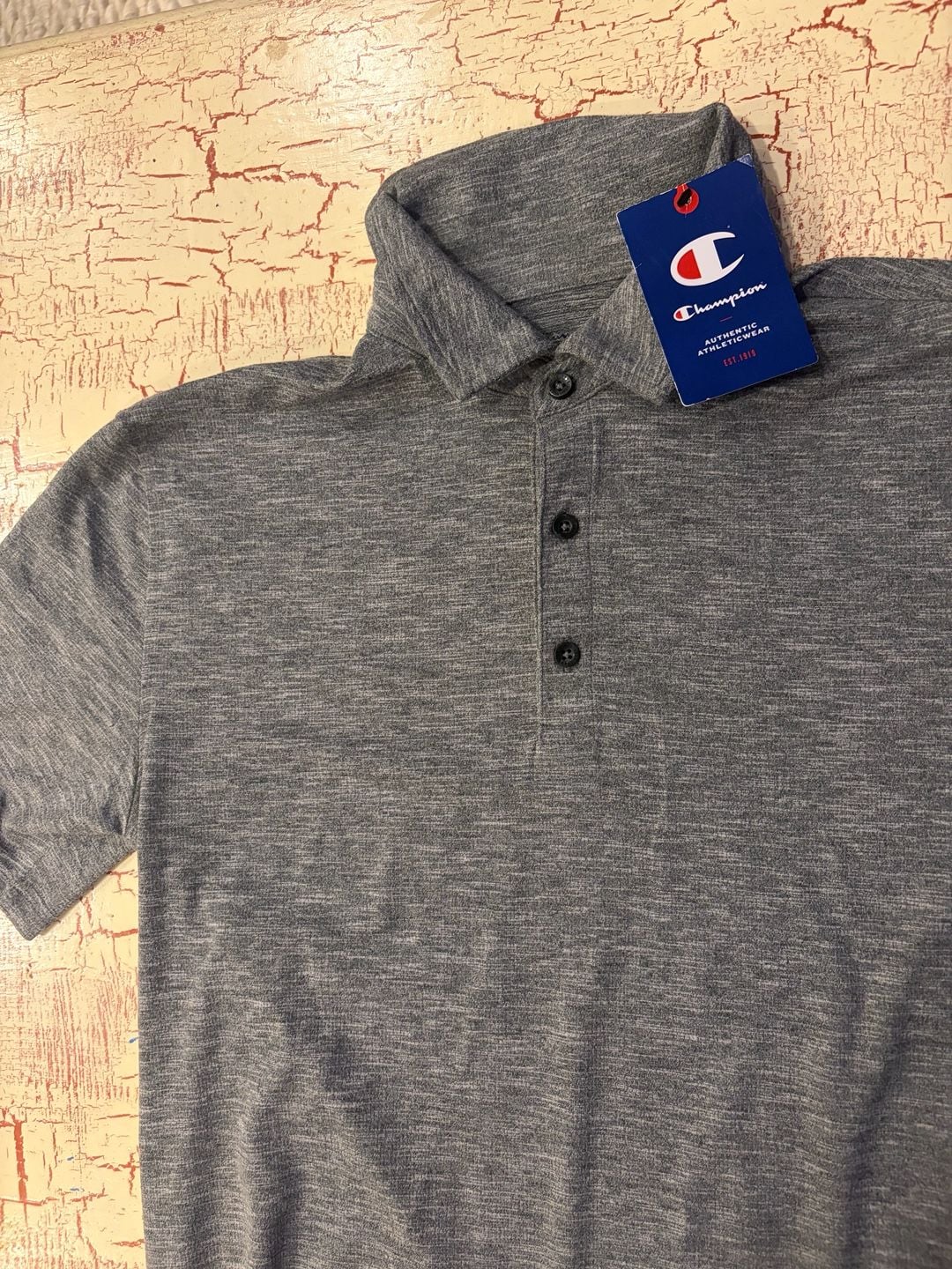 Champion Athleticwear Polo Size S Gray Heather Short Sleeve Shirt 2