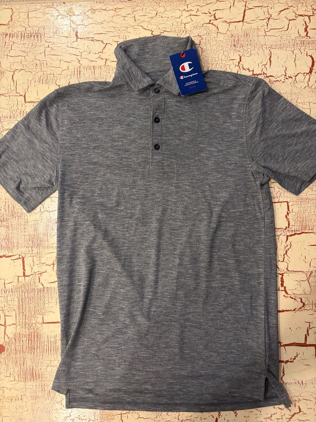 Champion Athleticwear Polo Size S Gray Heather Short Sleeve Shirt 3