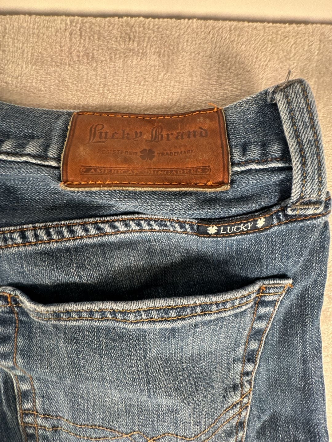 Lucky Brand 361 Vintage Straight Jeans Size 36x34 Blue Denim 10