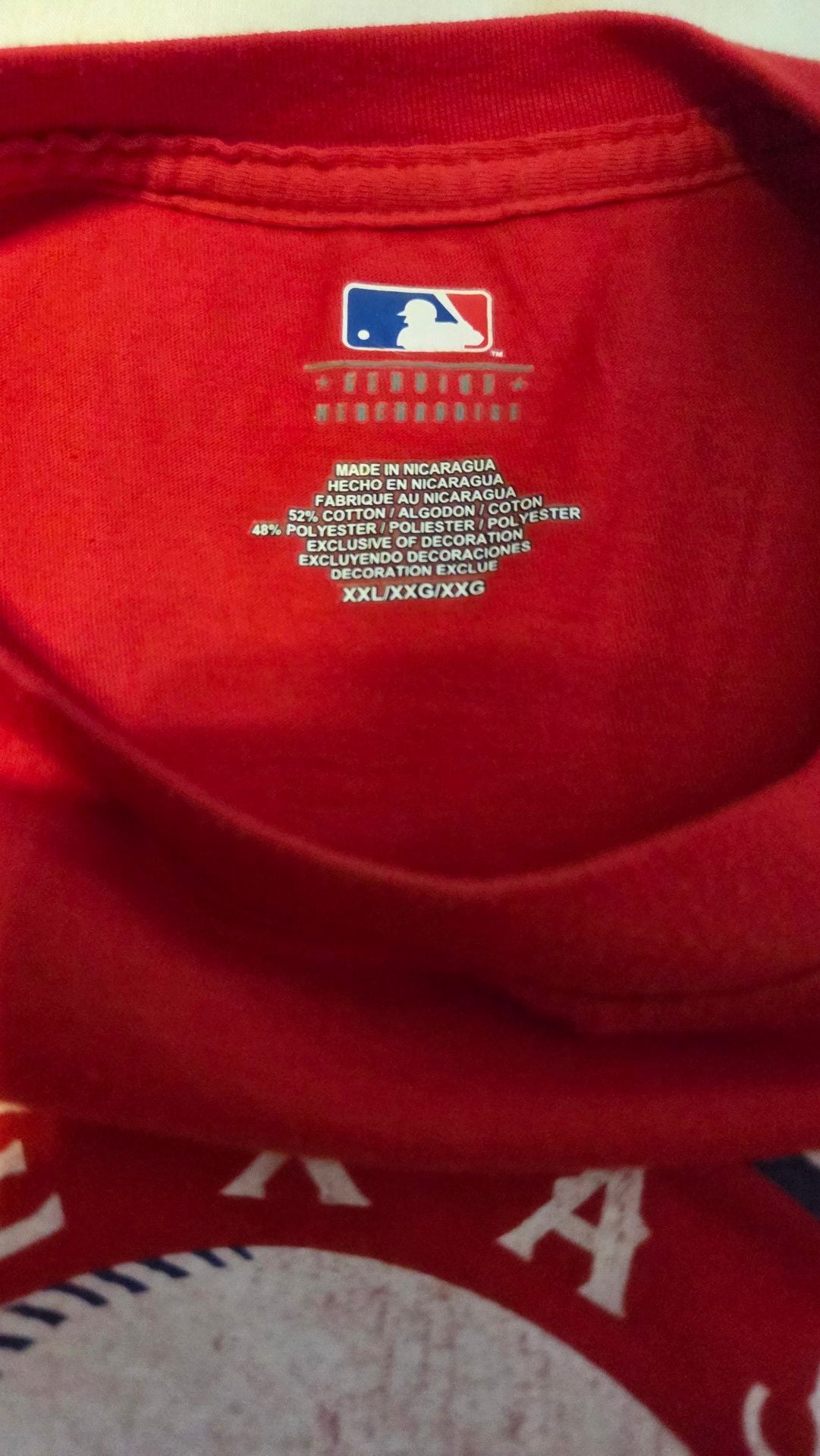 MLB Genuine Merchandise Texas Rangers T-Shirt Size XXL Red Graphic Logo 3