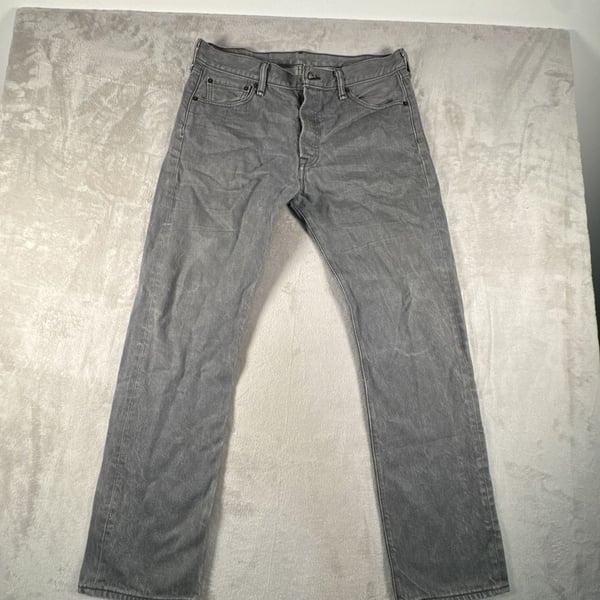 Levi's 501 W34 L32 Gray Denim Jeans Button Fly
