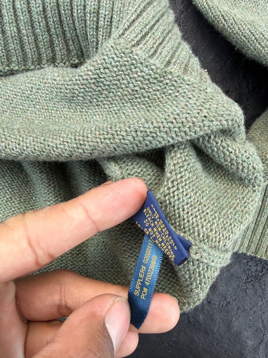 Polo Ralph Lauren Half-Zip Sweater Size XL Green Cotton 8