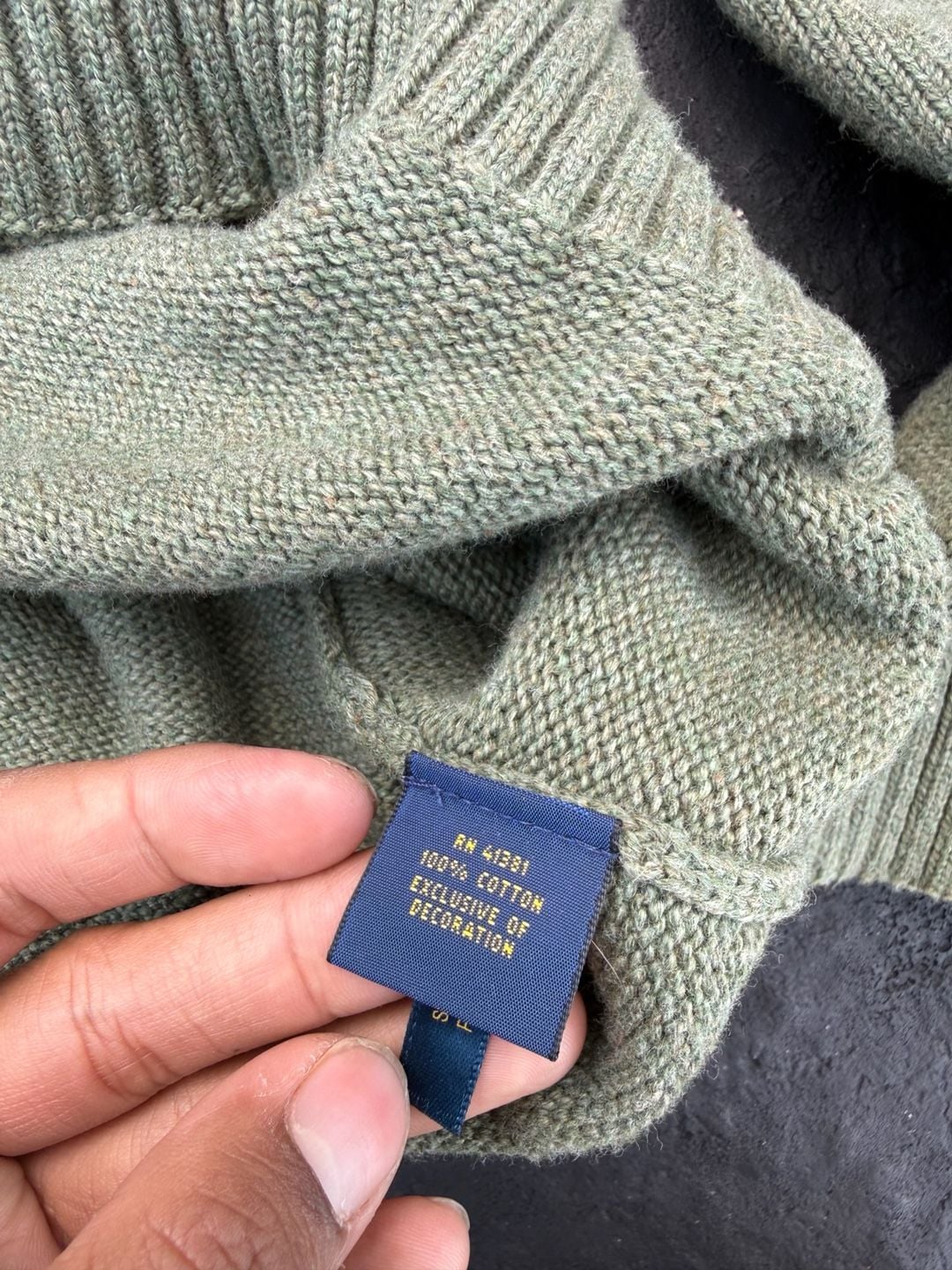 Polo Ralph Lauren Half-Zip Sweater Size XL Green Cotton 9