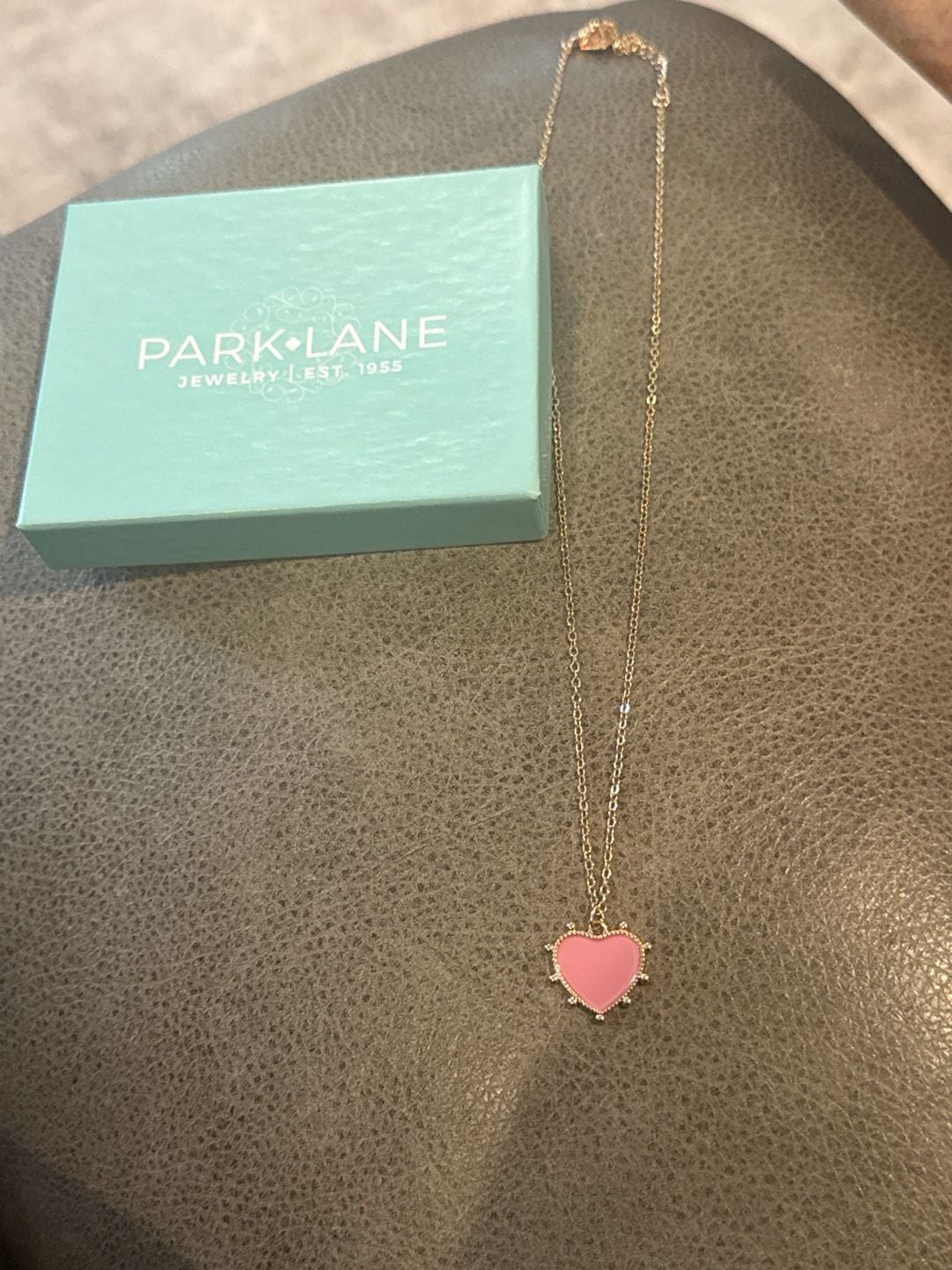 Park Lane Gold Chain Pink Enamel Heart Pendant Necklace 2
