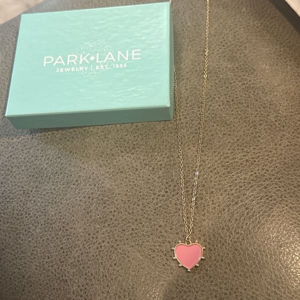 Park Lane Gold Chain Pink Enamel Heart Pendant Necklace