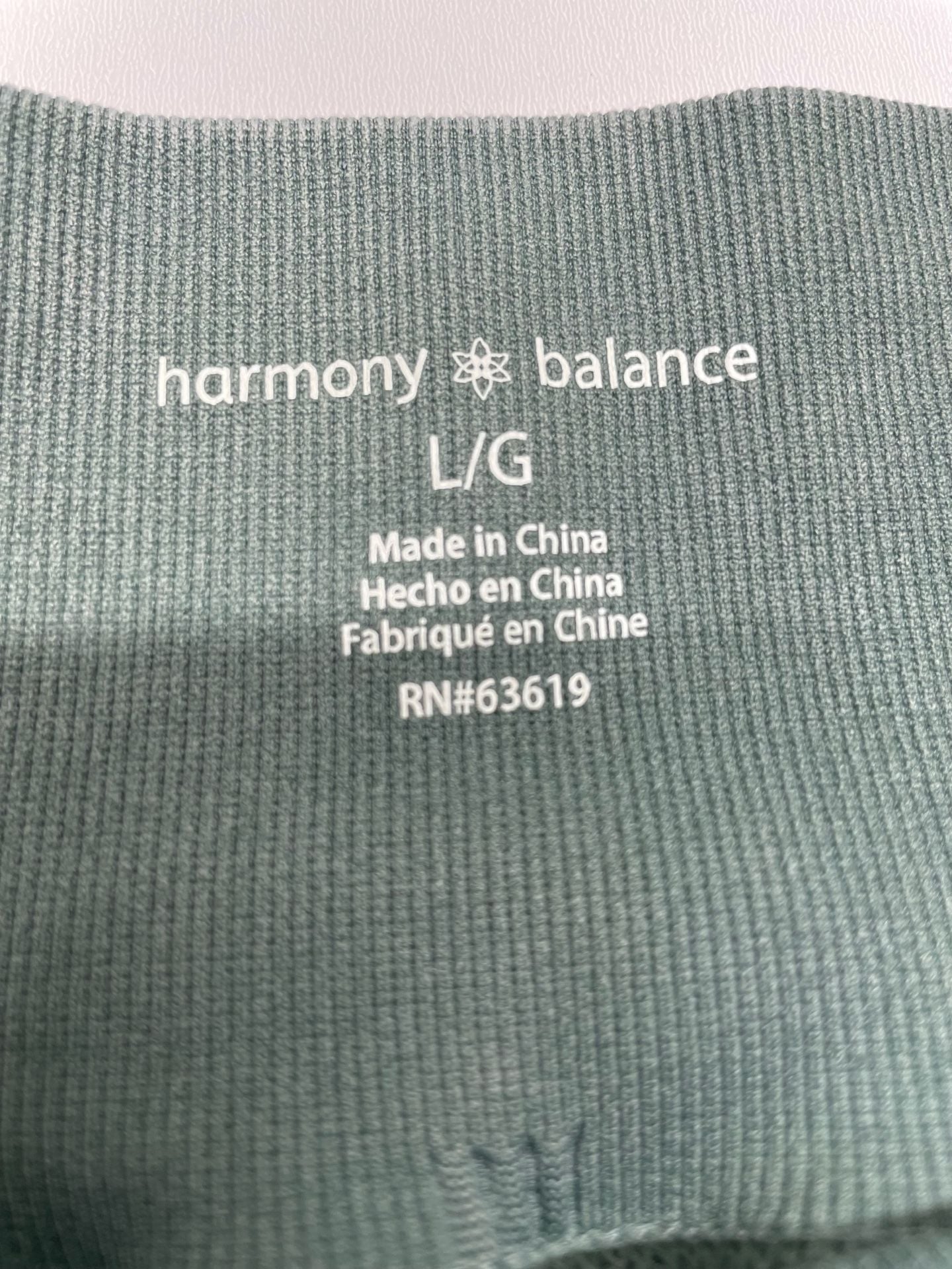 Harmony Balance Leggings Womens Large Cropped Green Stretch Nylon CHB60039 2
