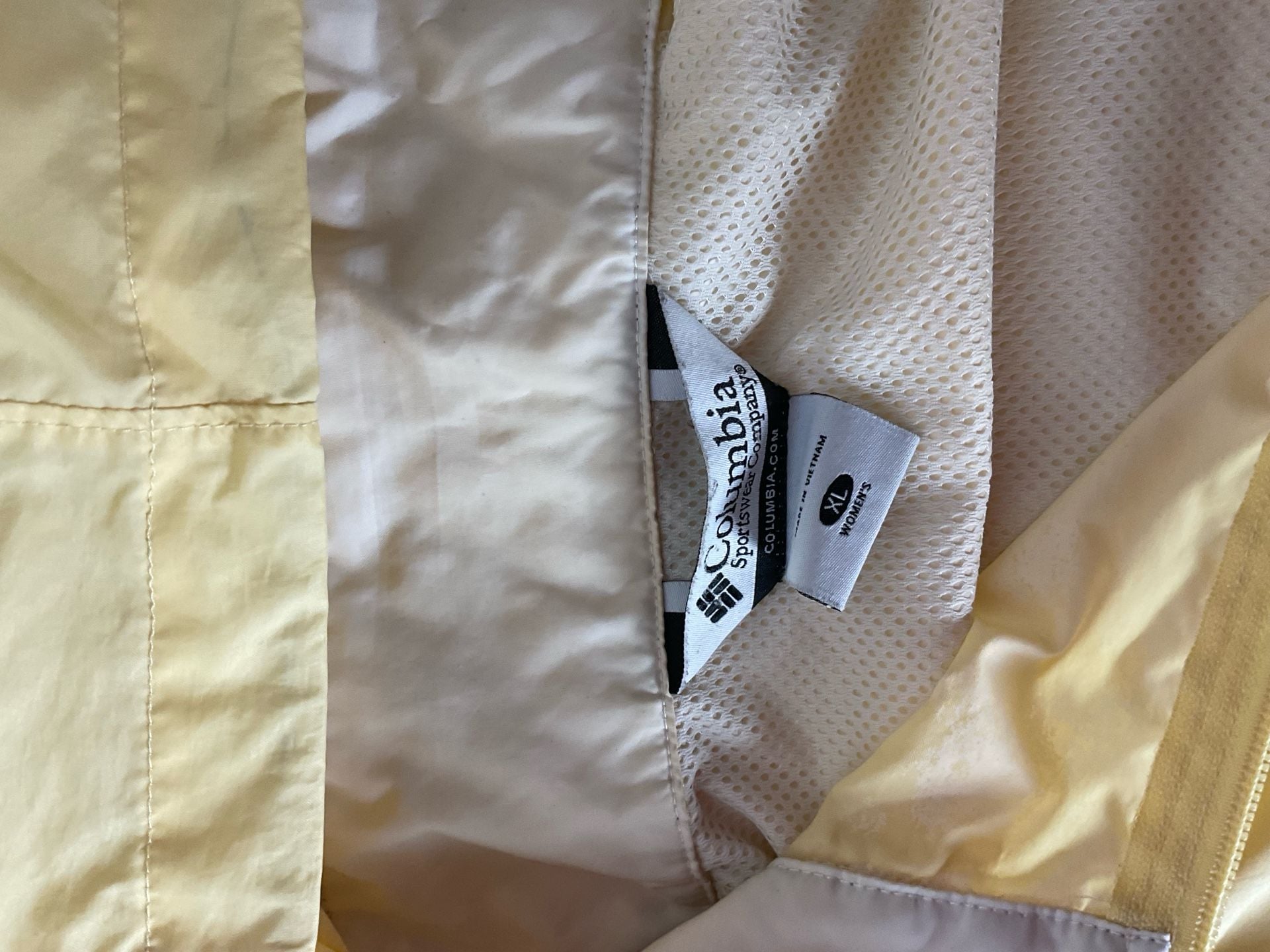 Columbia Windbreaker Jacket Size XL Yellow 3
