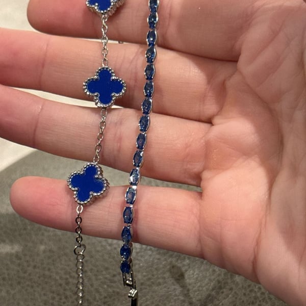 Blue Clover Bracelet Set