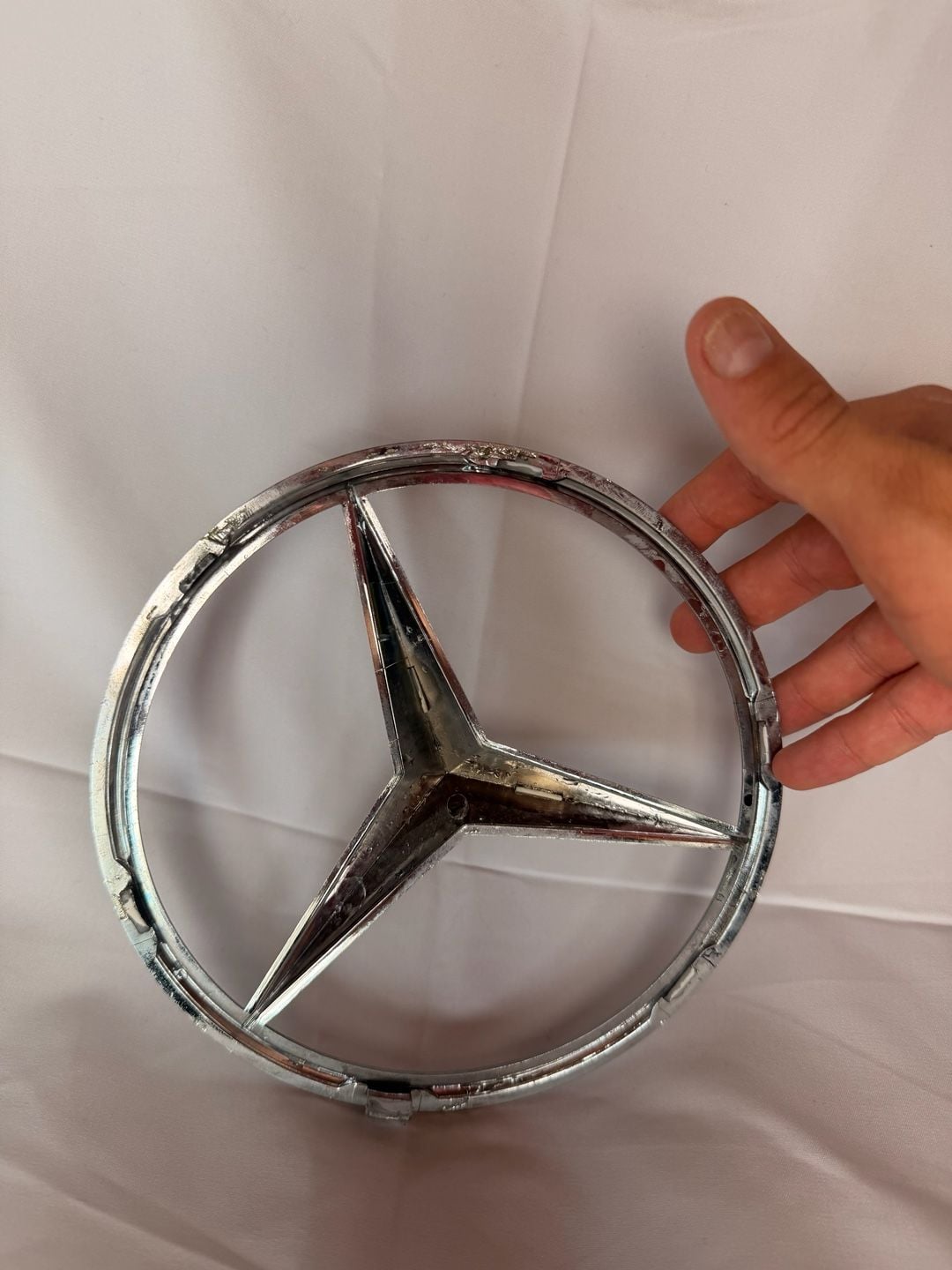 Mercedes-Benz Hood Grille Star Emblem Chrome 7 Inch 6