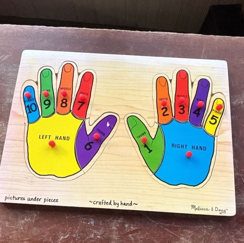 Melissa & Doug Hands Peg Easy-Grip Wooden Counting Puzzle 3