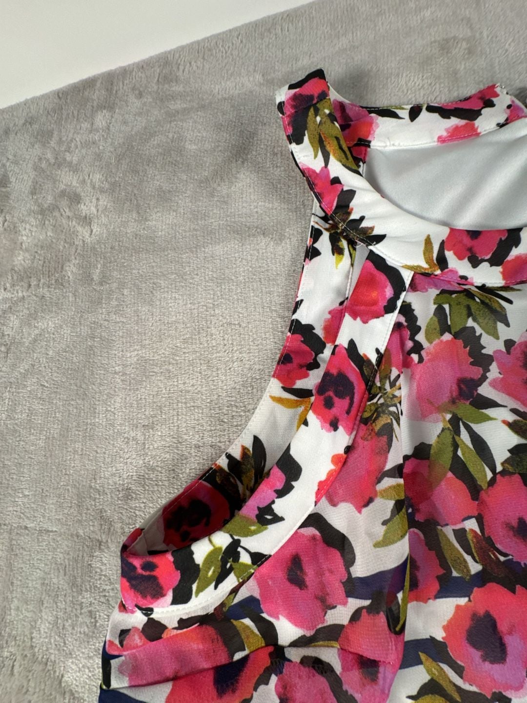Betsey Johnson Dress Size 12 White Floral Striped Halter 5