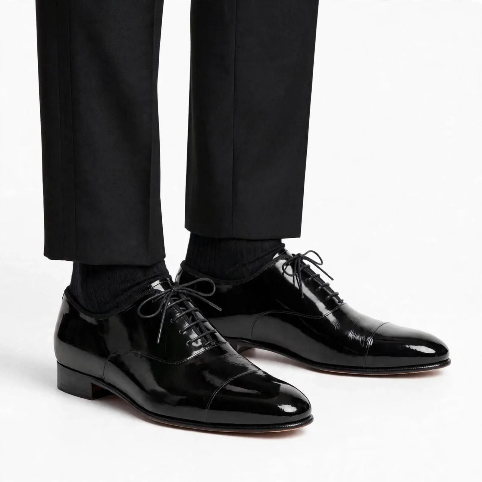 Salvatore Ferragamo Mens7.5D Black Leather Oxford Dress Shoes Rare Pattern Italy 4
