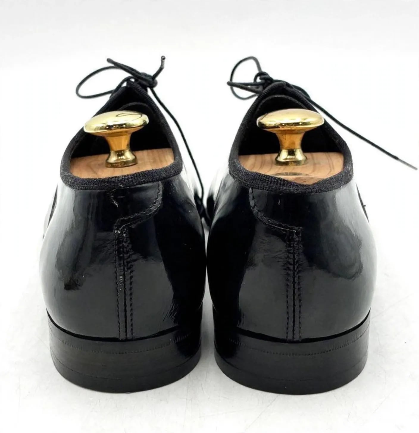 Salvatore Ferragamo Mens7.5D Black Leather Oxford Dress Shoes Rare Pattern Italy 6
