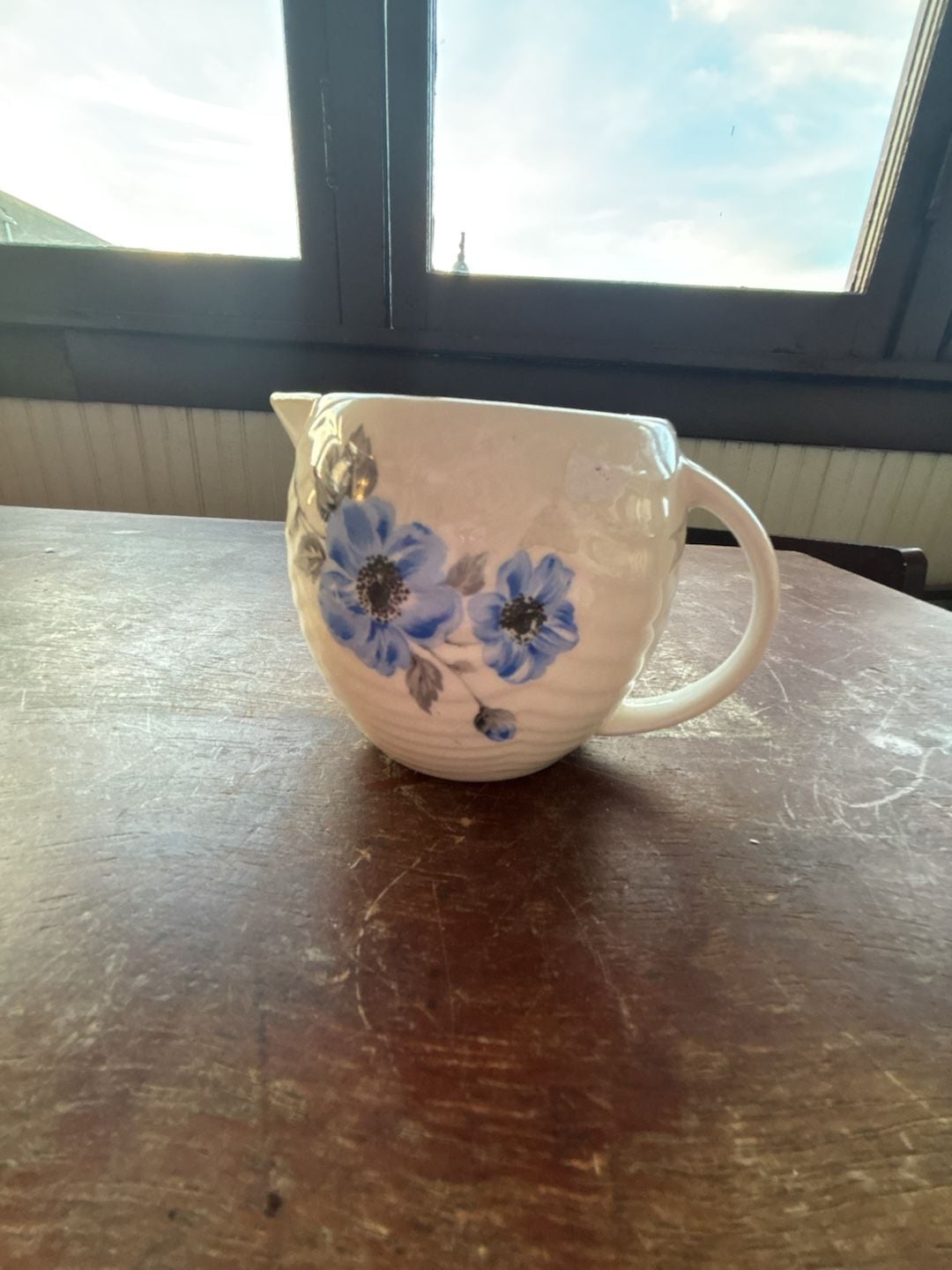 James River Potteries Blue Poppy Ceramic Creamer Pitcher 3