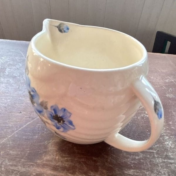 James River Potteries Blue Poppy Ceramic Creamer Pitcher