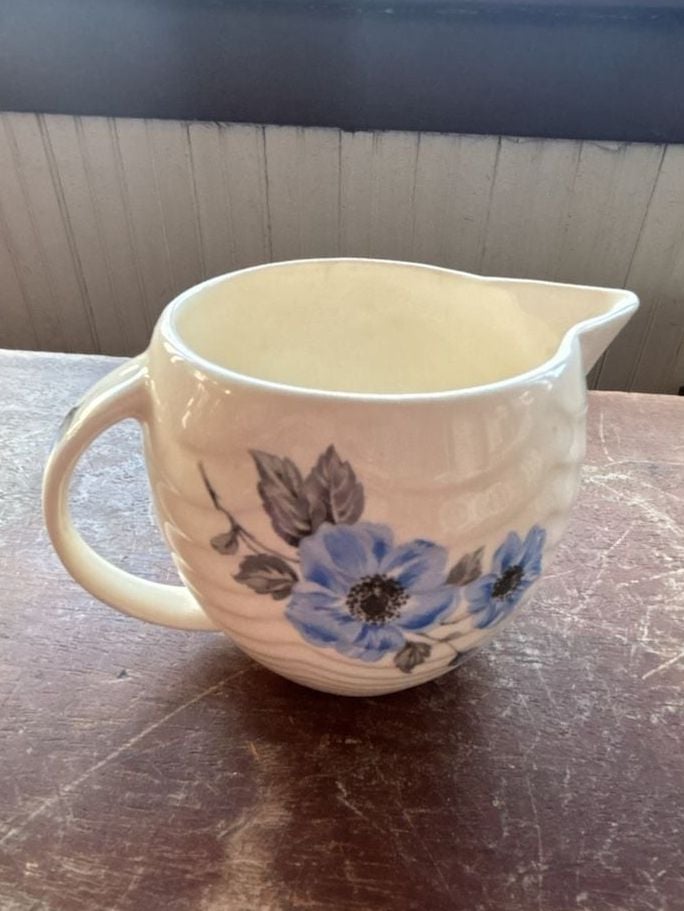 James River Potteries Blue Poppy Ceramic Creamer Pitcher 2