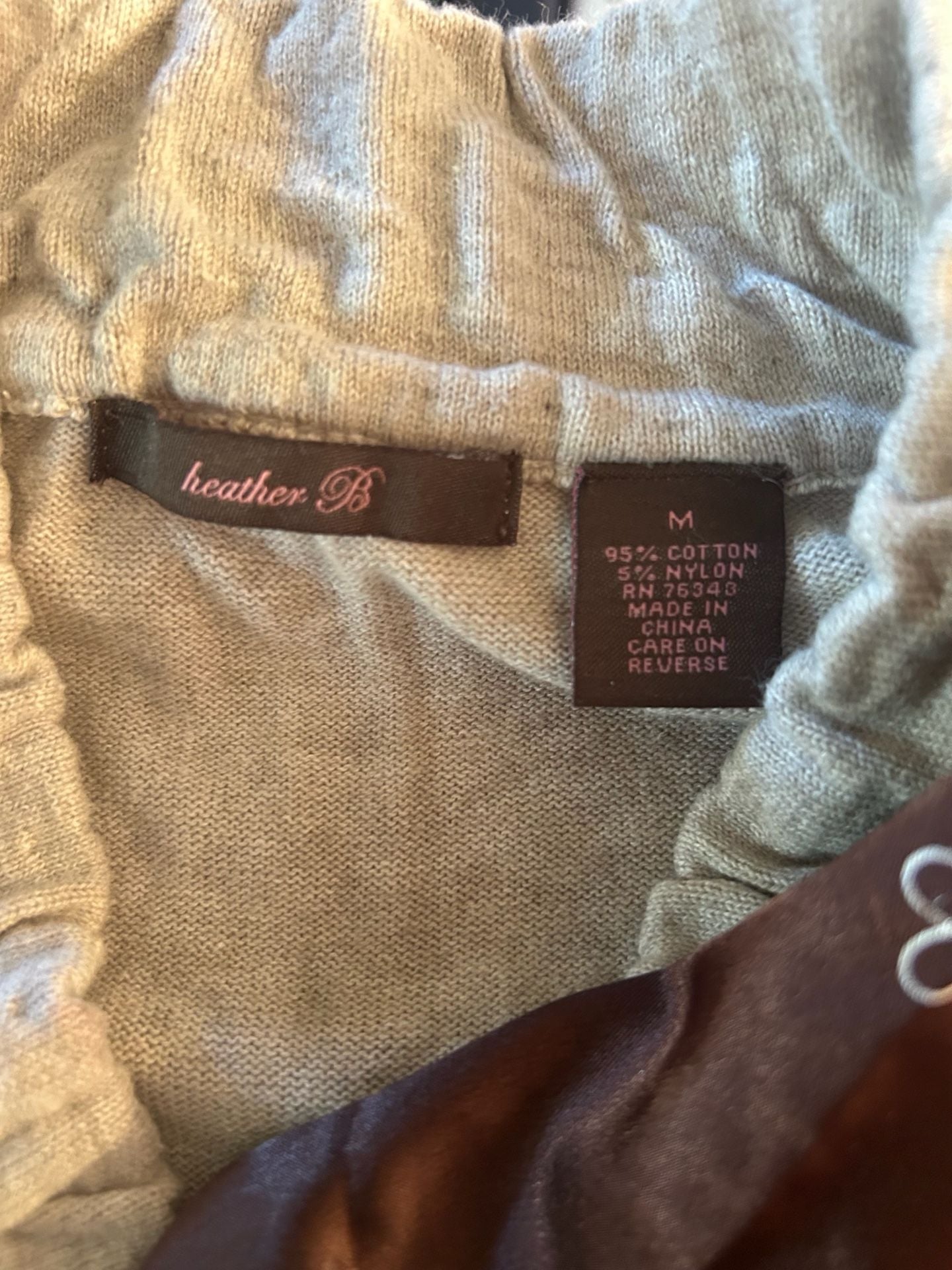 Lia Lee Brown Floral Smocked Top & Heather B Cardigan Size M 3