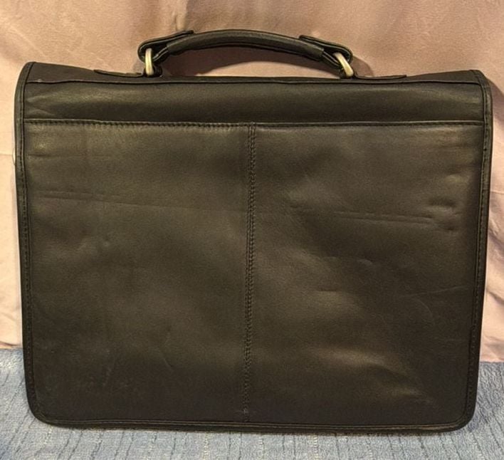 Kenneth Cole Reaction Black Leather Briefcase 3