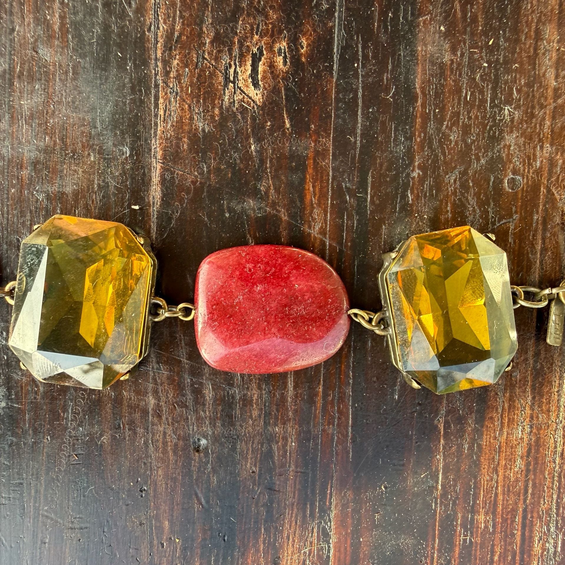 J.J.ill Gemstone Toggle Bracelet Red Amber 4
