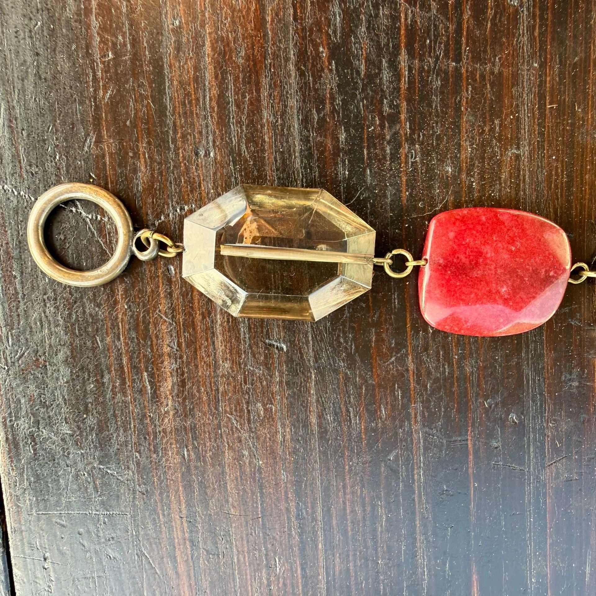 J.J.ill Gemstone Toggle Bracelet Red Amber 5