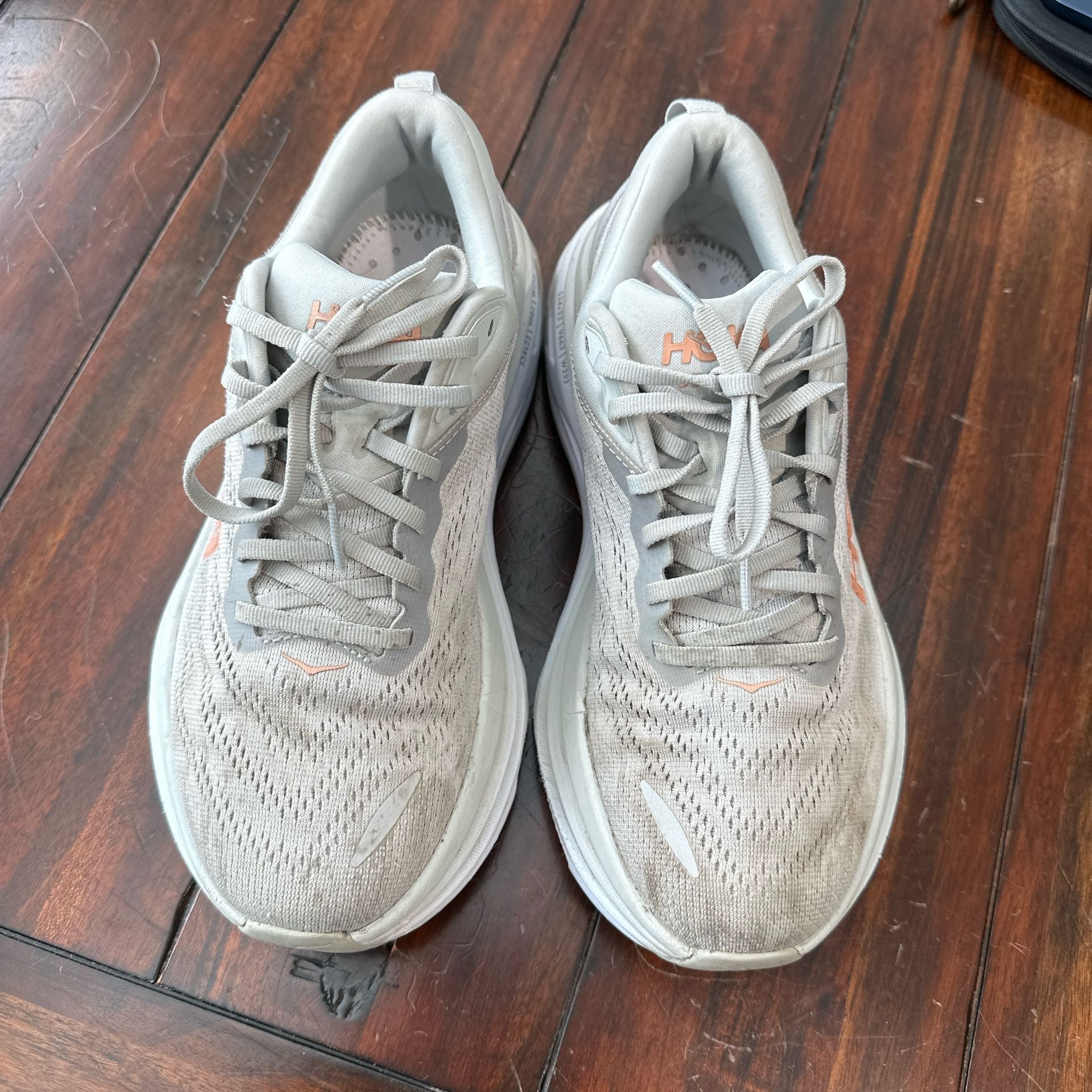 Hoka Bondi 8 Wide Gray Running Sneakers Size 8.5 Womens 3