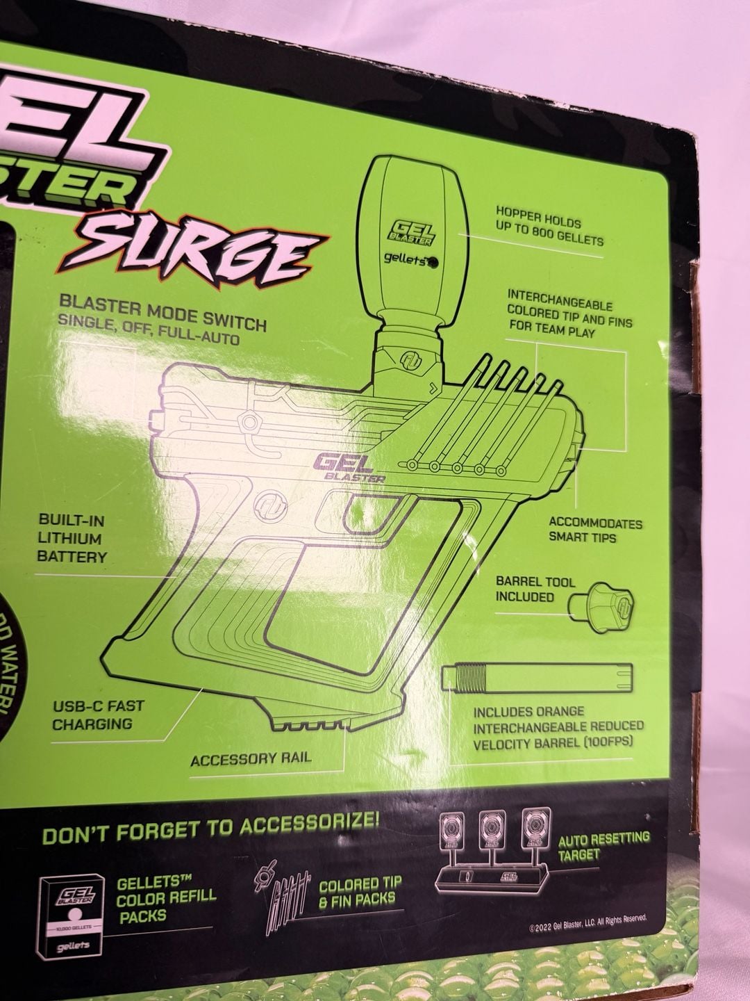 Gel Blaster Surge Toy Blaster Full Auto Green White 8