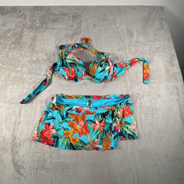 Tommy Bahama Floral Bikini Swimsuit Set Blue Floral
