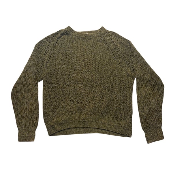 Vintage Collections Plus Sweater Size 42/22W Green Cotton Ramie Knit Pullover