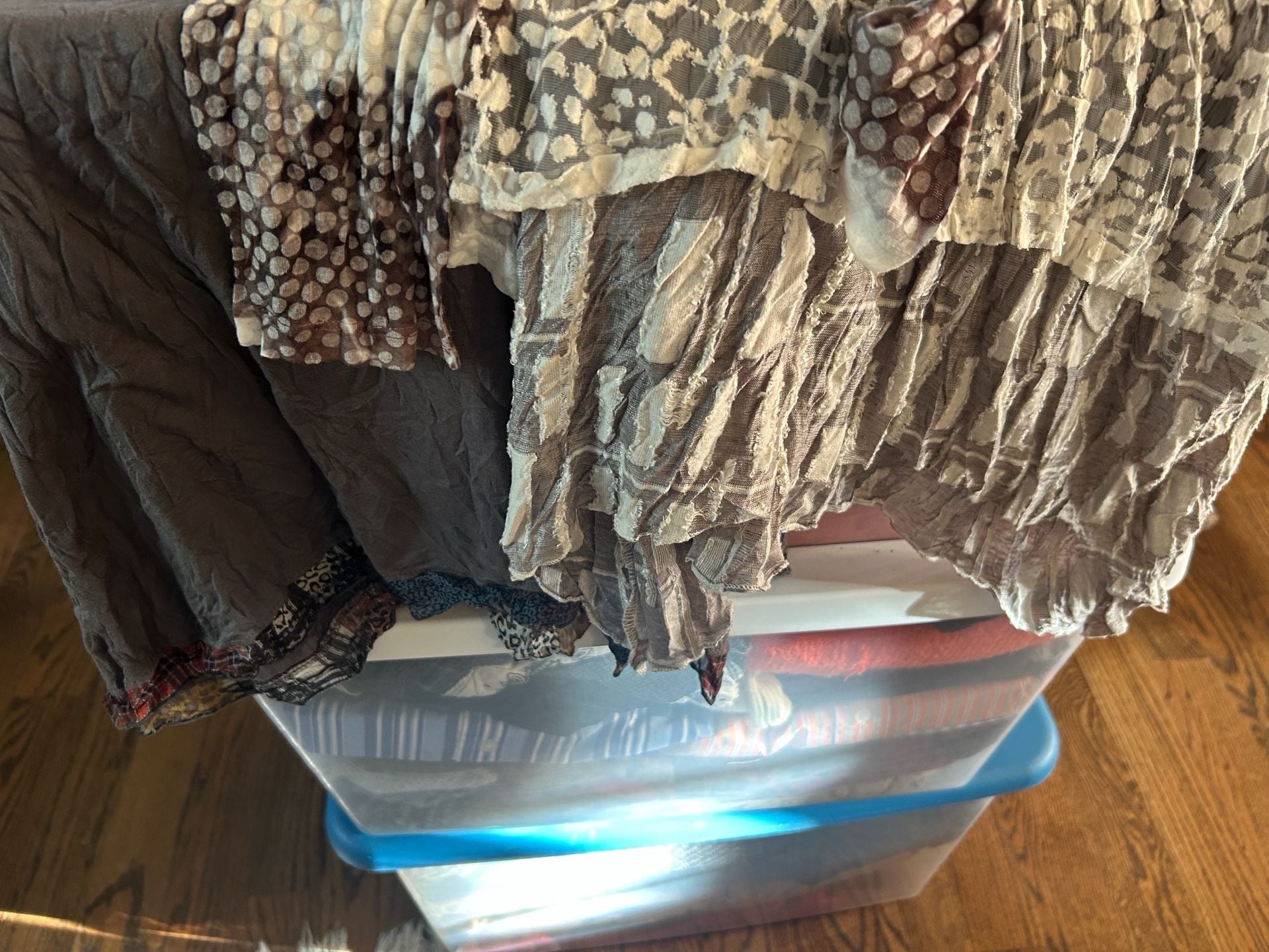 ChaleT et ceci Brown Tunic Top & Fleur de Lis Leopard Long Sleeve Size M 2