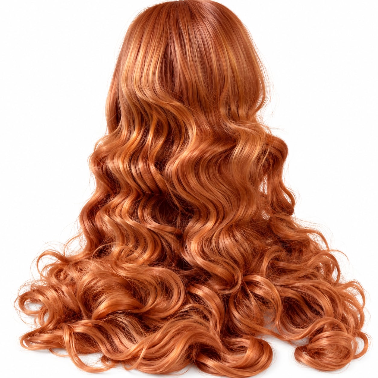 Fabelle Synthetic Hair Wig Long Curly Orange Ginger 1