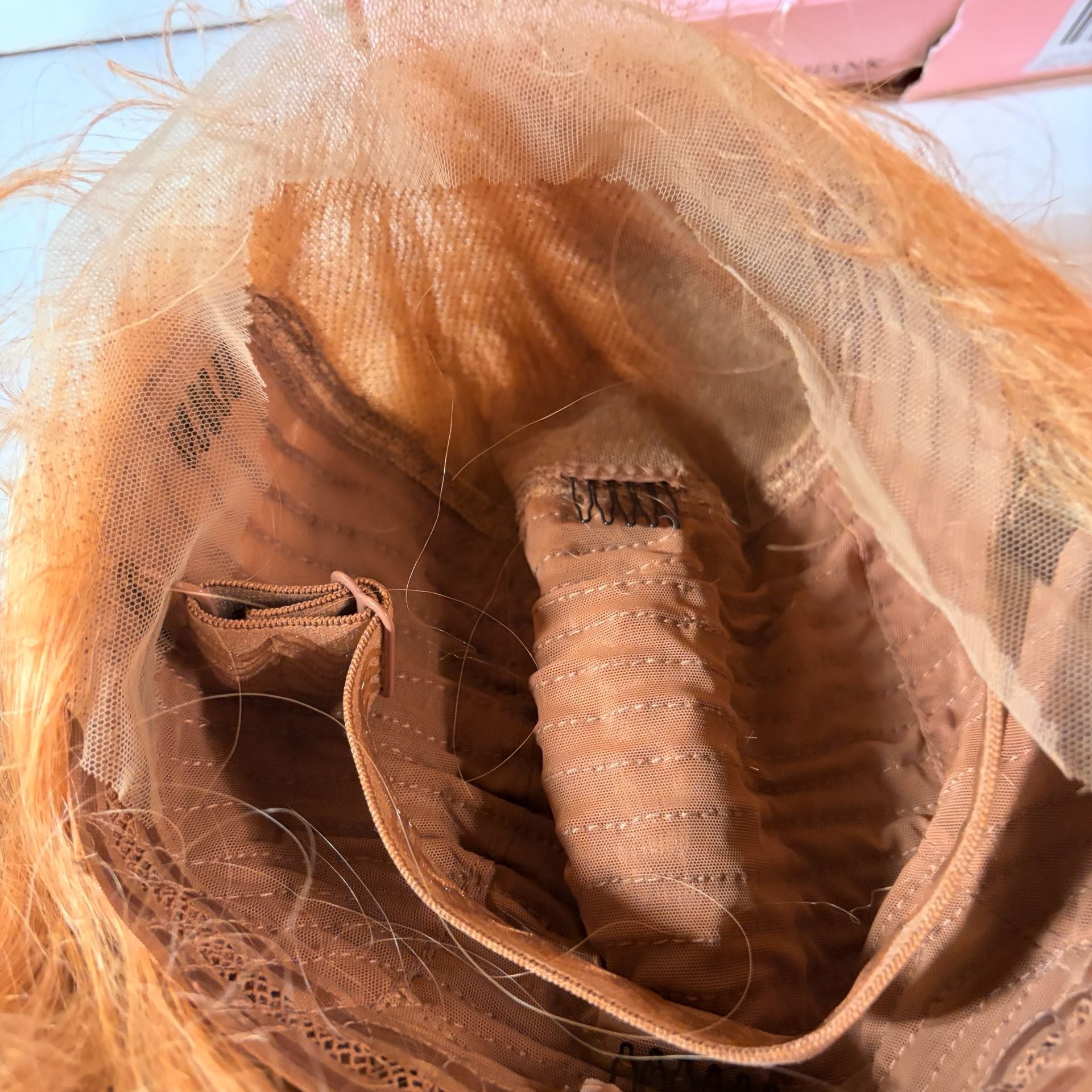 Fabelle Synthetic Hair Wig Long Curly Orange Ginger 6
