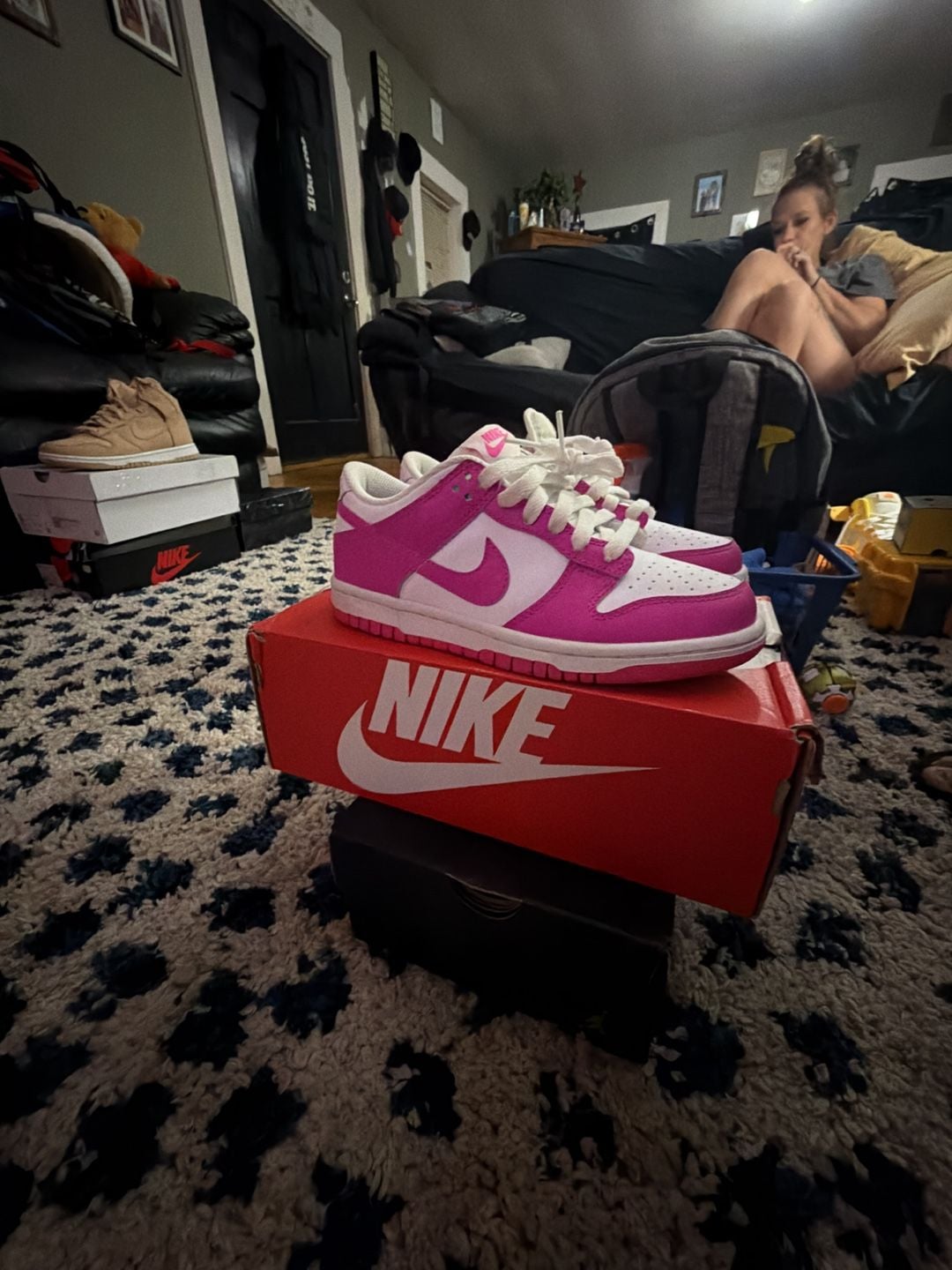 Nike Dunk Low GS Active Fuchsia/White/Pink,Sneakers Size 4.5Y or 6 W 4